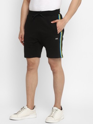 Alan Jones Solid Men Black Basic Shorts, Regular Shorts, Sports Shorts