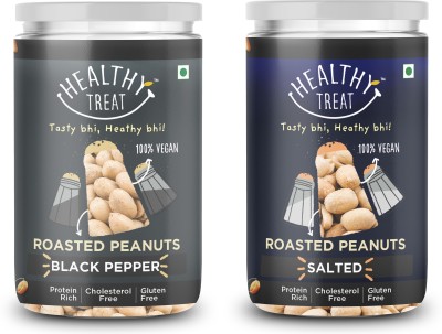 Healthy Treat Roasted Peanut Classic Salted and Black Pepper Combo 400 gm (Pack of 2 - 200 gm Each) | Preservative Free | Protein Rich(2 x 200 g)