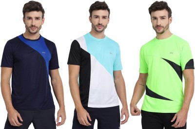 FTX Colorblock Men Round Neck Multicolor T-Shirt