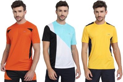 FTX Colorblock Men Round Neck Multicolor T-Shirt