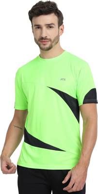 FTX Solid Men Round Neck Green T-Shirt