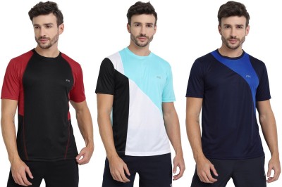 FTX Colorblock Men Round Neck Multicolor T-Shirt