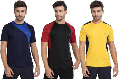 FTX Colorblock Men Round Neck Multicolor T-Shirt