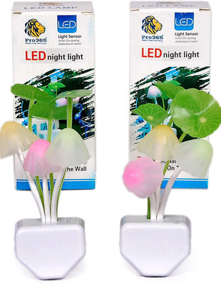 vedo Mushroom Shape Magic Night Light Lamp, Smart Sensor Auto On-Off (Pack of 2) Night Lamp(4 cm, Multicolor)