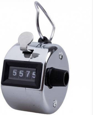 LETNIX Hand Tally Counter 4 Digit Counting Machine (Steel) Tally Counter (Silver Pack of 1) Digital Tally Counter(Silver)