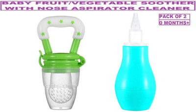 TINNY TOTS Premium Quality Silicone Baby Soother Fruit Vegetable Nibbler Food Soother Teething Feeder With Baby Nasal Nose Aspirator Vacuum Nose Suction Cleaning Tool Aspirator Nose Vacuum Sucker Baby Teether Best For Babies Blocked Nose Mucus Congestion Relief Manual Nasal Aspirator(PINK;2 MONTHS+) TINNY TOTS Premium Quality Silicone Baby Soother Fruit Vegetable Nibbler Food Soother Teething Feeder With Baby Nasal Nose Aspirator Vacuum Nose Suction Cleaning Tool Aspirator Nose Vacuum Sucker Baby Teether Best For Babies Blocked Nose Mucus Congestion Relief Manual Nasal Aspirator(PINK;2 MONTHS+)