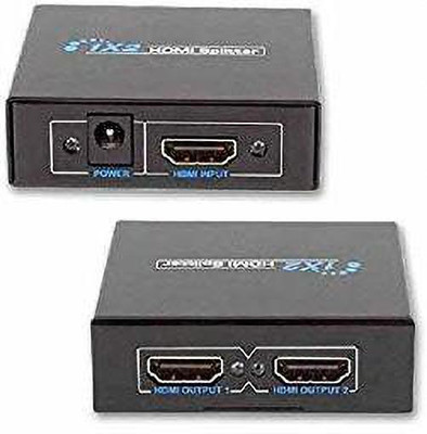 TERABYTE 2 Ports HDMI Splitter 1x2, 1 in 2 Out HDMI Splitter, Support For TVs or Multi Monitor Adapter at Same Time, Supports 3D 4K x 2K @30HZ Full HD 1080P Media Streaming Device(Black)