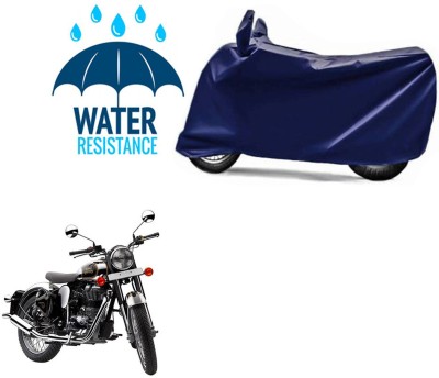 bikecar Two Wheeler Cover for Royal Enfield(Classic Chrome, Blue)