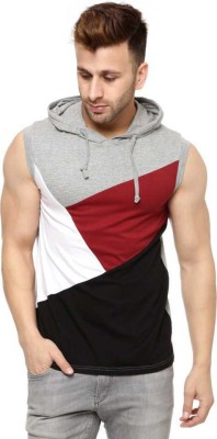 FabryKa Colorblock Men Hooded Neck Multicolor T-Shirt