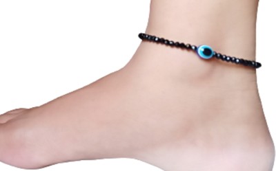 Haryali Crystal, Metal, Glass Anklet