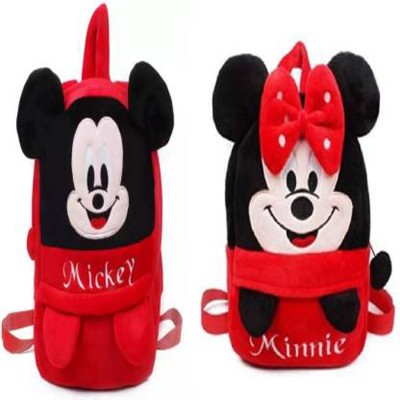 Keshita Combo Minnie,Mickey Kids School Bag. 10 L Backpack(Red, Black)