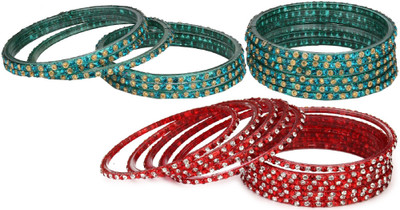 Somil Glass Beads, Crystal Bangle Set(Pack of 10)