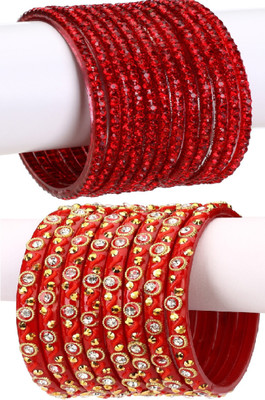1st Time Glass Enamel Bangle Set(Pack of 10)