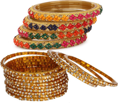 AFAST Glass Enamel Bangle Set(Pack of 10)