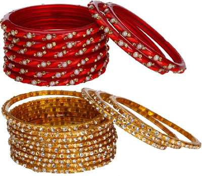 AFAST Glass Enamel Bangle Set(Pack of 10)