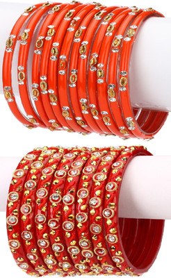 AFAST Glass Enamel Bangle Set(Pack of 20)