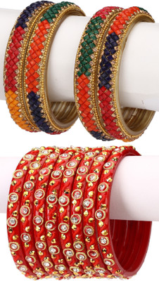 1st Time Glass Enamel Bangle Set(Pack of 12)