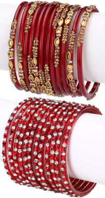 AFAST Glass Enamel Bangle Set(Pack of 10)