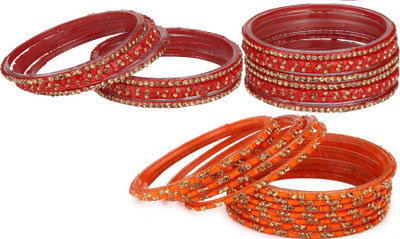 Somil Glass Beads, Crystal Bangle Set(Pack of 10)