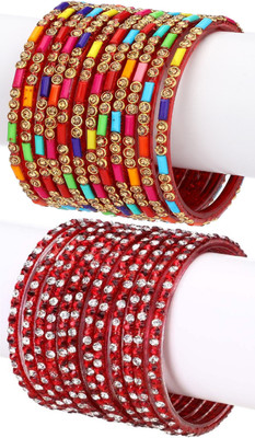 1st Time Glass Enamel Bangle Set(Pack of 24)