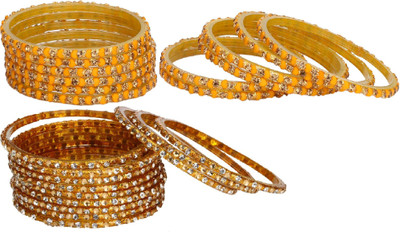 Somil Glass Beads, Crystal Bangle Set(Pack of 10)