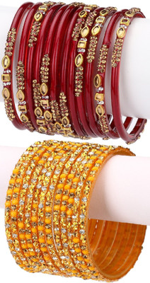 1st Time Stone Enamel Bangle Set(Pack of 12)