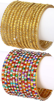 1st Time Glass Enamel Bangle Set(Pack of 10)