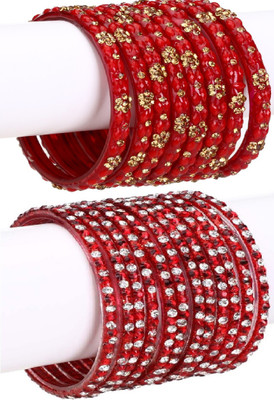 AFAST Glass Enamel Bangle Set(Pack of 10)