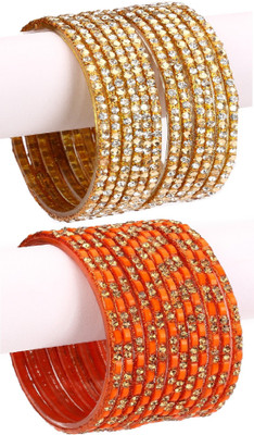 AFAST Glass Enamel Bangle Set(Pack of 10)