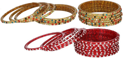 AFAST Glass Enamel Bangle Set(Pack of 10)