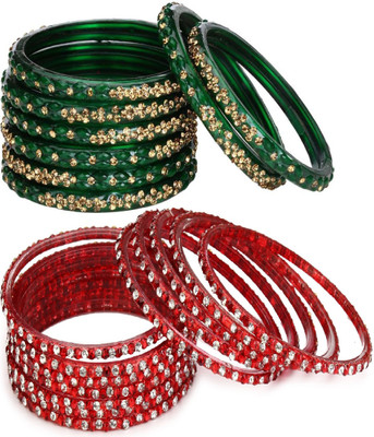 AFAST Glass Enamel Bangle Set(Pack of 10)