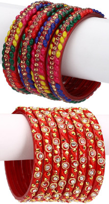 AFAST Glass Enamel Bangle Set(Pack of 12)