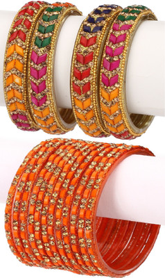 1st Time Glass Enamel Bangle Set(Pack of 16)