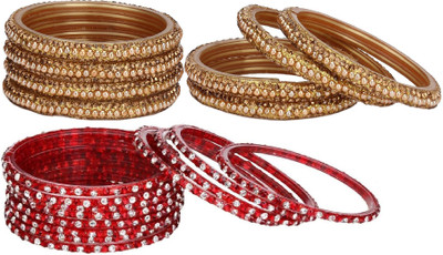 AFAST Glass Enamel Bangle Set(Pack of 10)