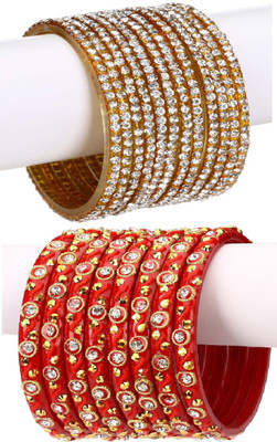 1st Time Glass Enamel Bangle Set(Pack of 10)