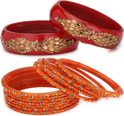AFAST Glass Enamel Bangle Set(Pack of 14)