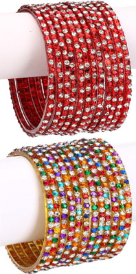 AFAST Glass Enamel Bangle Set(Pack of 10)