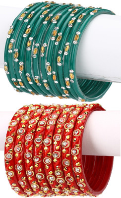 1st Time Glass Enamel Bangle Set(Pack of 10)
