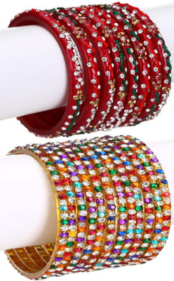 AFAST Glass Enamel Bangle Set(Pack of 20)