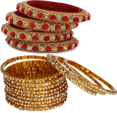 AFAST Glass Enamel Bangle Set(Pack of 10)