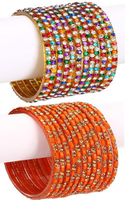 AFAST Glass Enamel Bangle Set(Pack of 10)