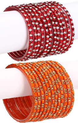 AFAST Glass Enamel Bangle Set(Pack of 10)