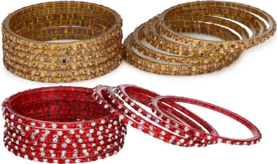 AFAST Glass Enamel Bangle Set(Pack of 10)