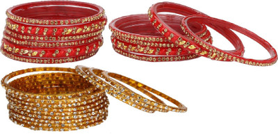 AFAST Glass Enamel Bangle Set(Pack of 10)