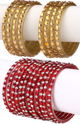 AFAST Glass Enamel Bangle Set(Pack of 10)