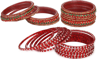 Somil Glass Beads, Crystal Bangle Set(Pack of 24)