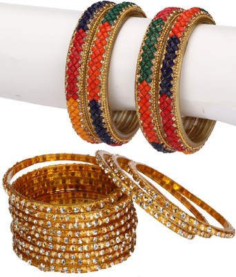 AFAST Glass Enamel Bangle Set(Pack of 10)