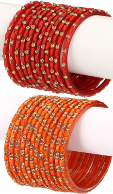AFAST Glass Enamel Bangle Set(Pack of 10)