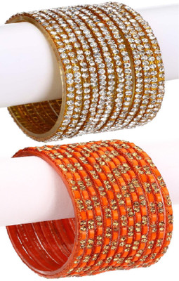 Somil Glass Beads, Crystal Bangle Set(Pack of 10)