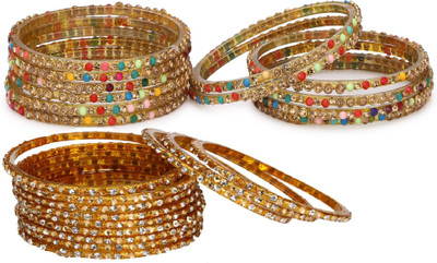 AFAST Glass Enamel Bangle Set(Pack of 24)